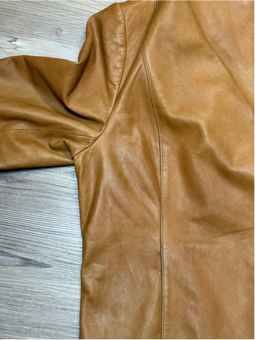 Women's Vince Scuba Brown Leather Asymmetrical Zip Jacket L - Picture 9 of 15